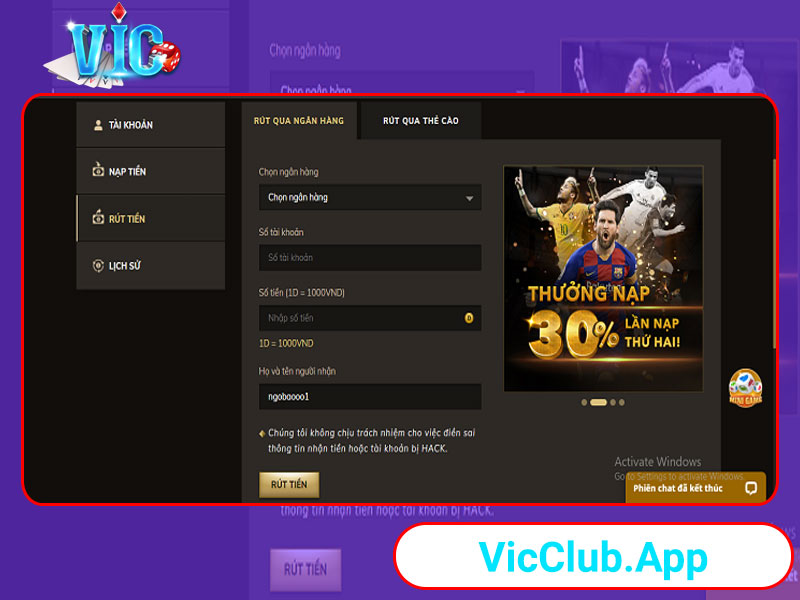 Hãy chú ý khi giao dịch rút tiền